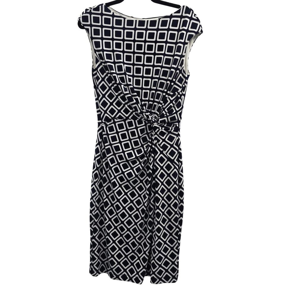 Lauren Ralph Lauren Dress Womens 10 Geometric Sleeveless Midi Work Church